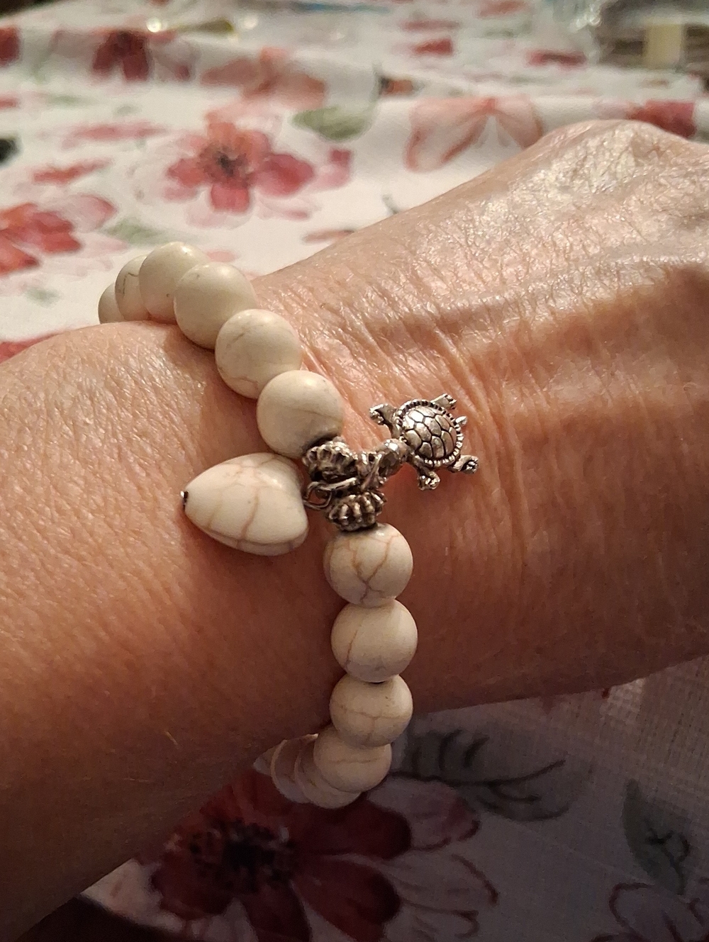 Silver Sea Turtle 8MM Gemstone Healing Chakra Bracelet